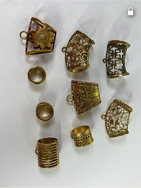 Scarf jewelry, golden scarf, slide bails , scarf pendant accessory, 9 pieces
